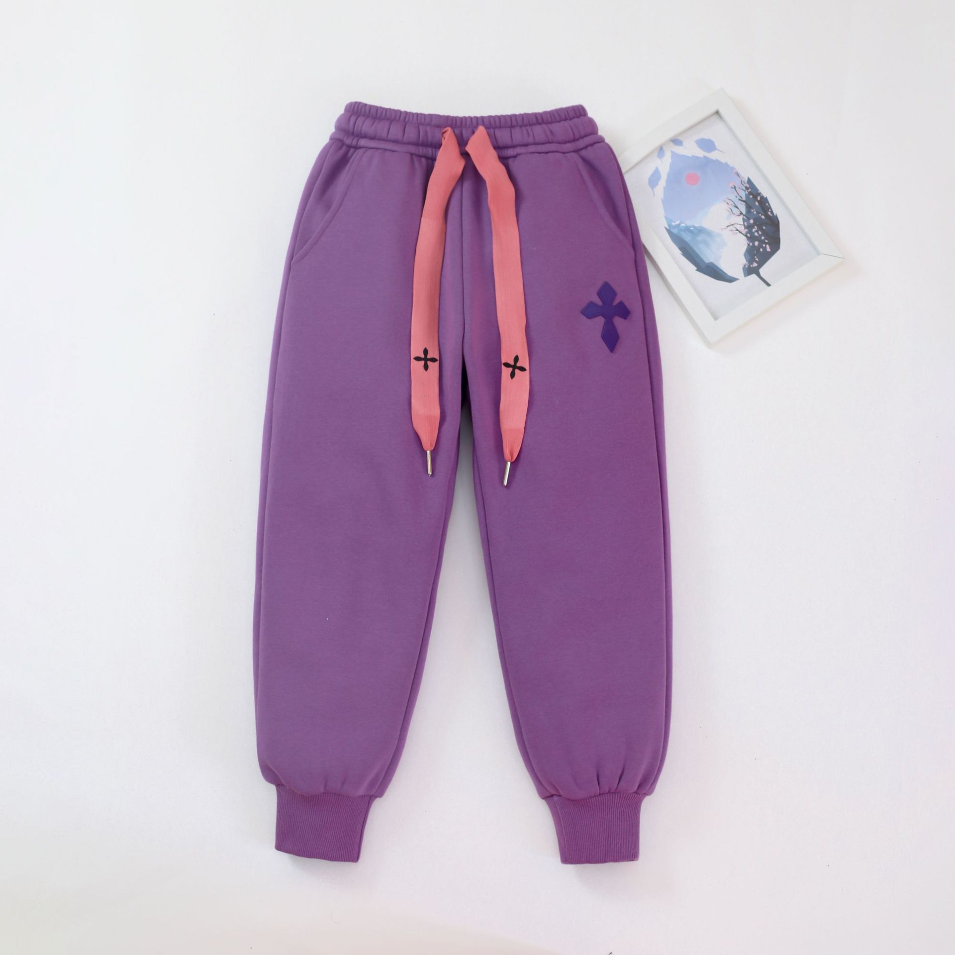 Picture of Little maven thick fleece-lined European and American children's trousers winter warm boys' pants home casual pants
