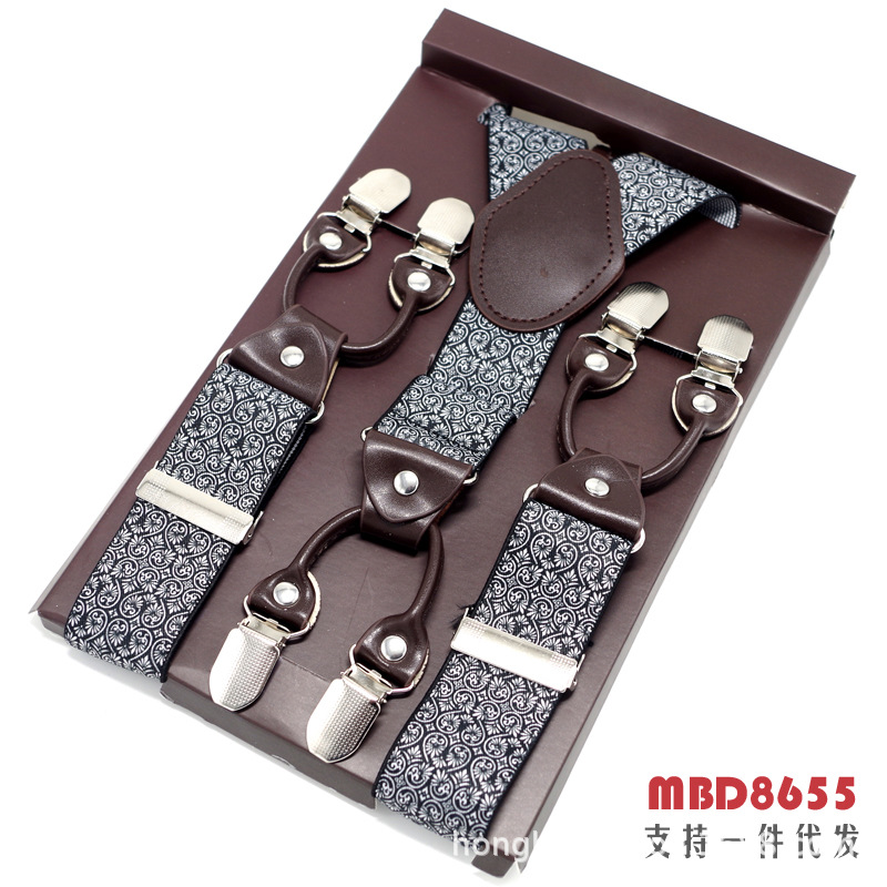 Picture of Cross-Border Supply Men's Suspenders Six-Clip Suspenders Elastic Adjustable Fat People Suspenders Men and Women Suspenders
