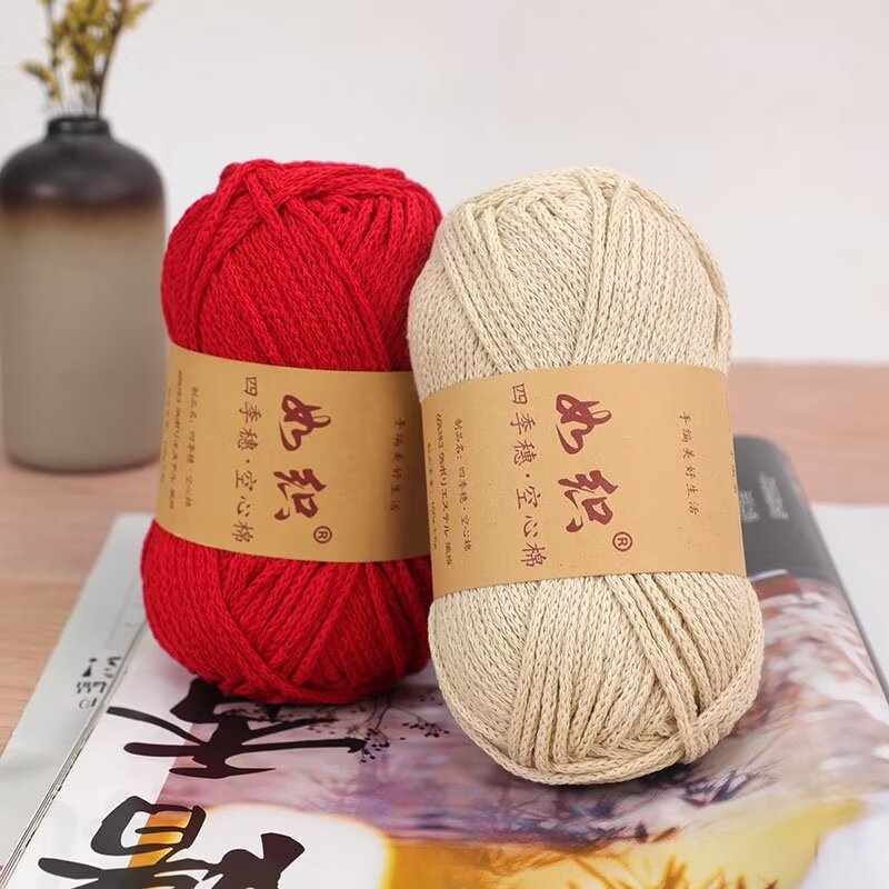 2mm round strand hand woven rope DIY woven tapestry bag cotton rope hollow line round spike hollow cotton wholesale