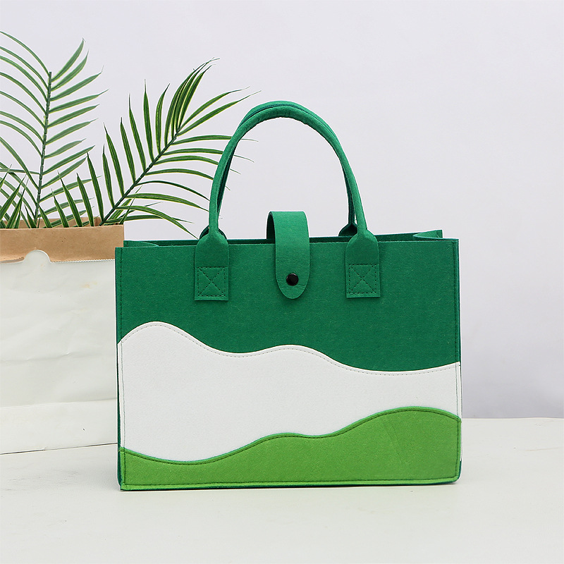 TikTok Same Color-block Mountain Hand Bag Women's High-end Sense Niche Felt Handbag Commuter Shoulder Crossbody Bag