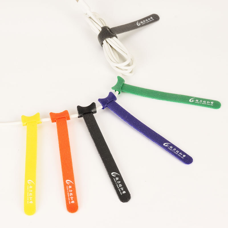 Picture of Spot T-Shaped Cat Head Back Velcro Strap Data Cable Colorful Double-Sided Self-Adhesive Nylon Velcro Strap