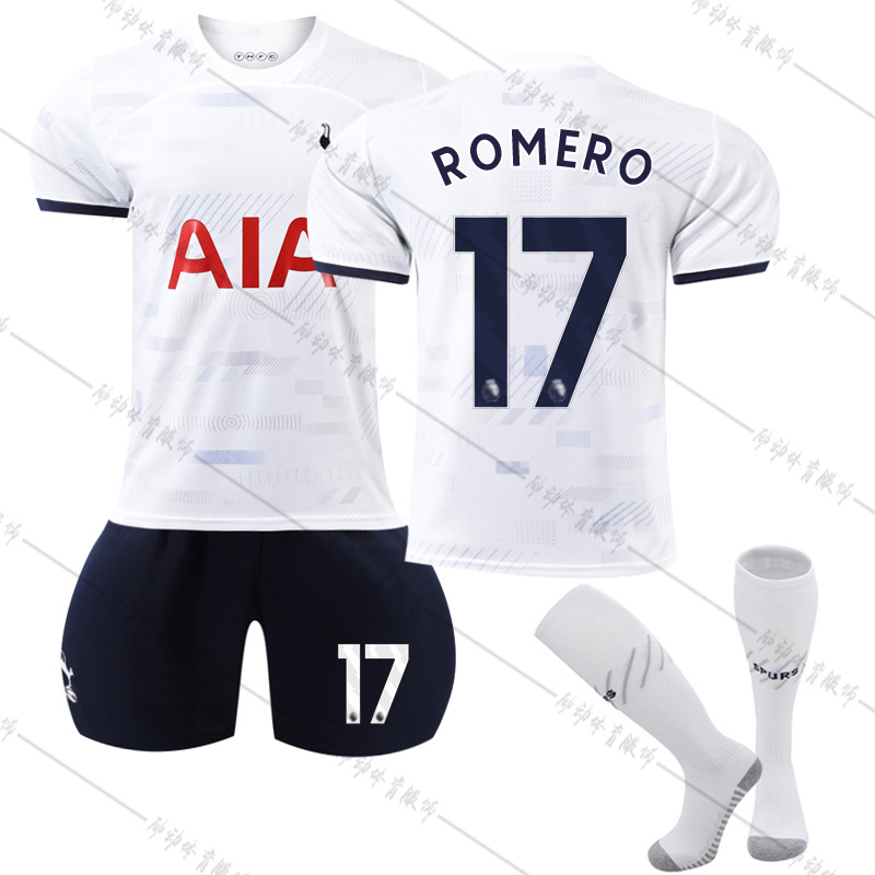 Picture of 2324 Tottenham Hotspur Home No.10 Kane Football Uniform 7 Sun Xingu 17 Romero 9 Richarlison Jersey Socks Suit