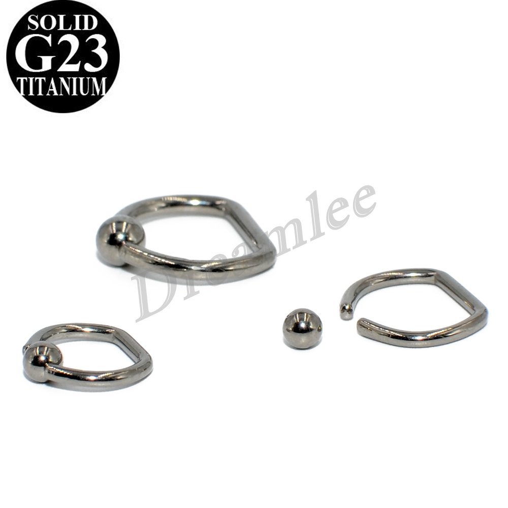 Picture of Luyue G23 Pure Titanium D-Shaped Nose Ring Bcr Ring Clip Ball Earrings Nipple Ring Lip Nail Pa Ring Cross-Border Piercing Jewelry