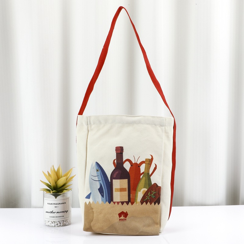 Customized Canvas Bags, Blank Student Shoulder Shopping Bags, Wine Tote Bags, Eco-Friendly Custom-Made