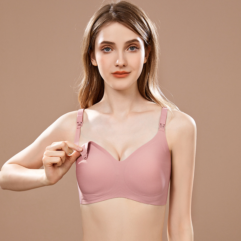 Pregnant women's comfortable seamless bra nursing underwear push up anti-sagging bra fixed cup soft support nursing bra thin