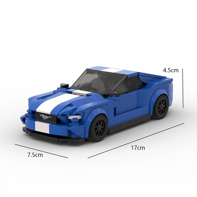 Picture of MOC Block Compatible Lego Set Racing Classic speed 8 Ford Mustang Shelby GT500 Sports Car