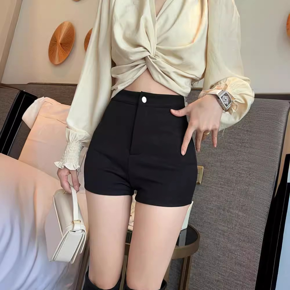Underclothes missing shorts Women's Spring and Autumn high waist can be worn outside inner wear anti-exposure tight safety pants bottoming black hot pants