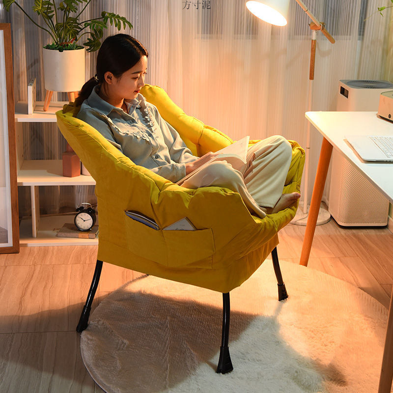 Lazy Sofa Single Chair College Student Dormitory Computer Chair Comfortable Balcony Small Sofa Soft Bedroom Backrest Recliner