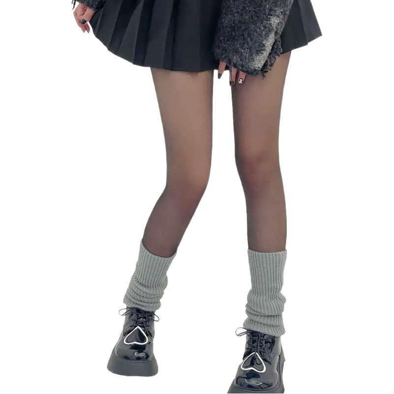 Knitted jk socks women's white long calf socks leg cover autumn and winter warm pile socks Lolita ins fashion