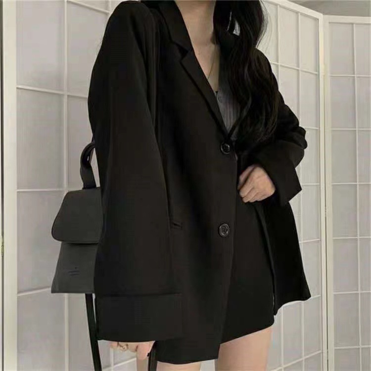 2022 Early Autumn Thin Small Suit Jacket Women's Big East Gate Casual All-match Small Men Small Suit Black Jacket Trendy