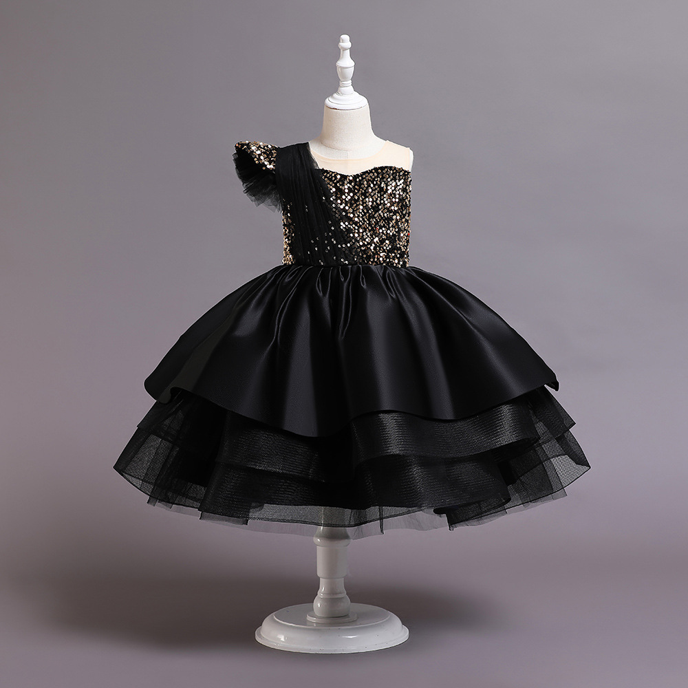 Picture of Children's Princess Dress Catwalk Tutu Skirt Girls' One-Year-Old Dress Sequined Piano Performance Dress Evening Dress Cross-Border Hot Sale