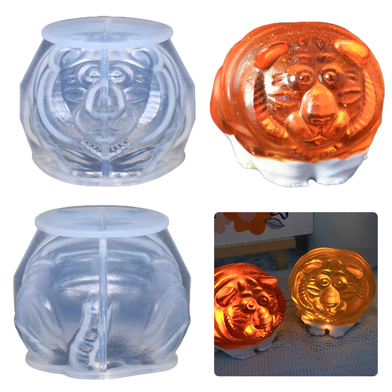 Triumphant diy glue dripping mould plump tiger bulb ornaments silicone mould office glue dripping specimen ornaments