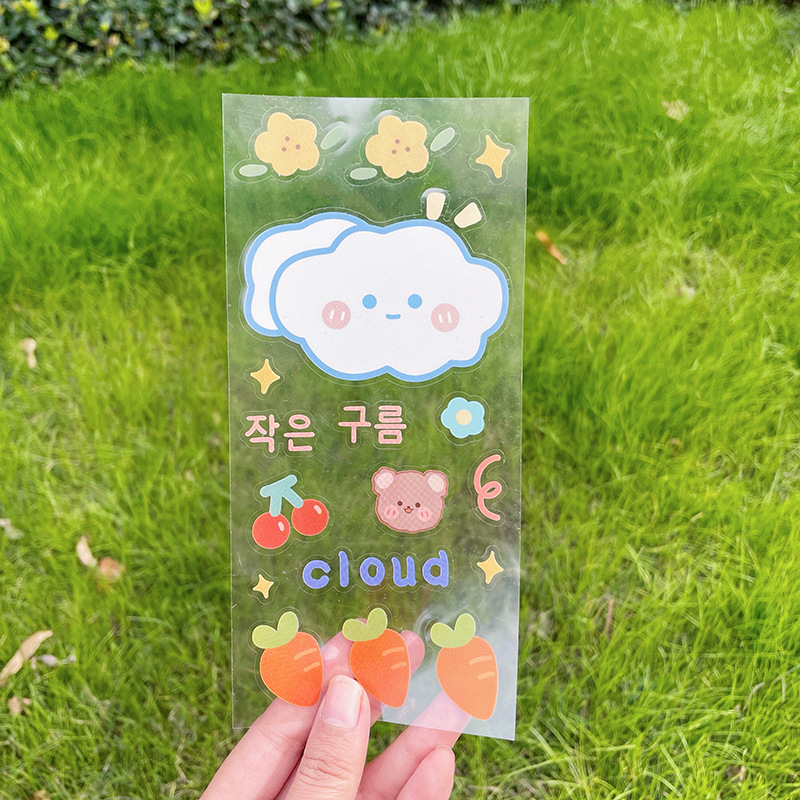 Picture of Cartoon Transparent Pvc Sticker Storage Box Waterproof Sticker Ins Cute Girl Sticker Wholesale Thermos Cup Sticker Crystal Sticker