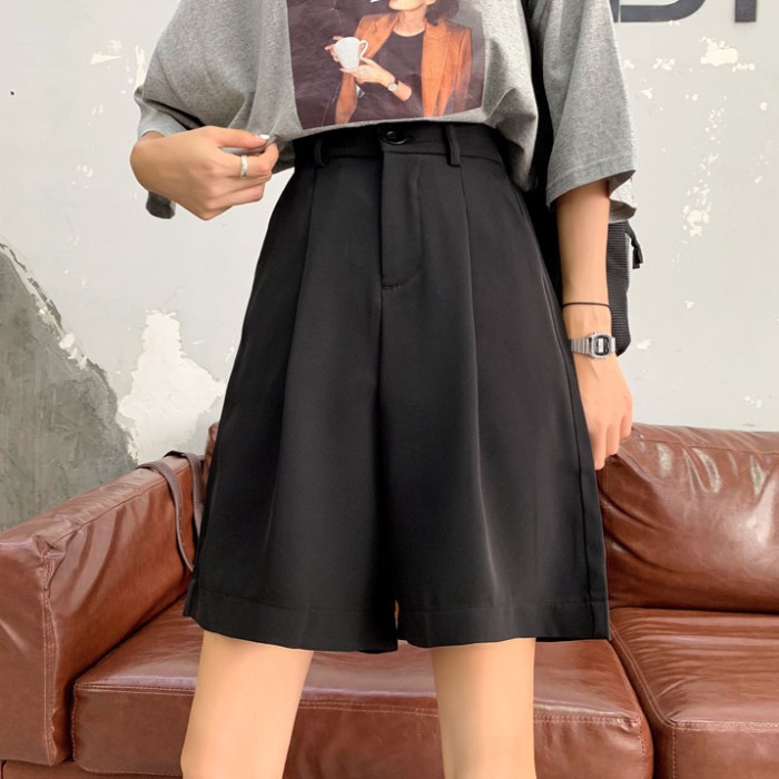 Picture of Summer 2024 New Korean style loose high waist slimming suit shorts student versatile five-point wide leg casual pants for women
