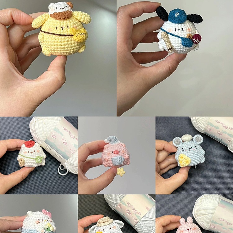 Cute Doll Pendant Wool Hand-Knitted DIY Material Package Crochet Crochet Handmade Gifts to Pass the Time