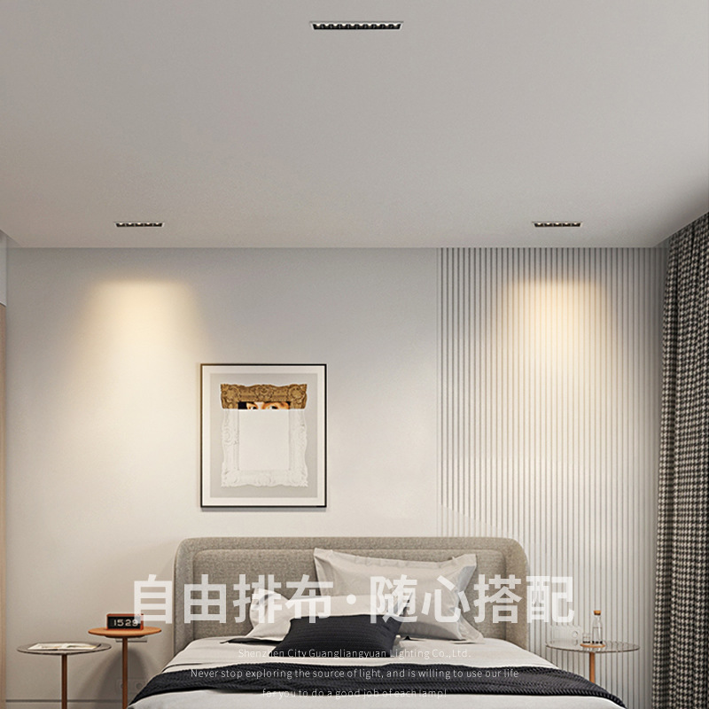Picture of Baoge Led Embedded Grille Line Spotlight Aisle Corridor Living Room Ceiling Light Narrow Edge Long Strip Without Main Light