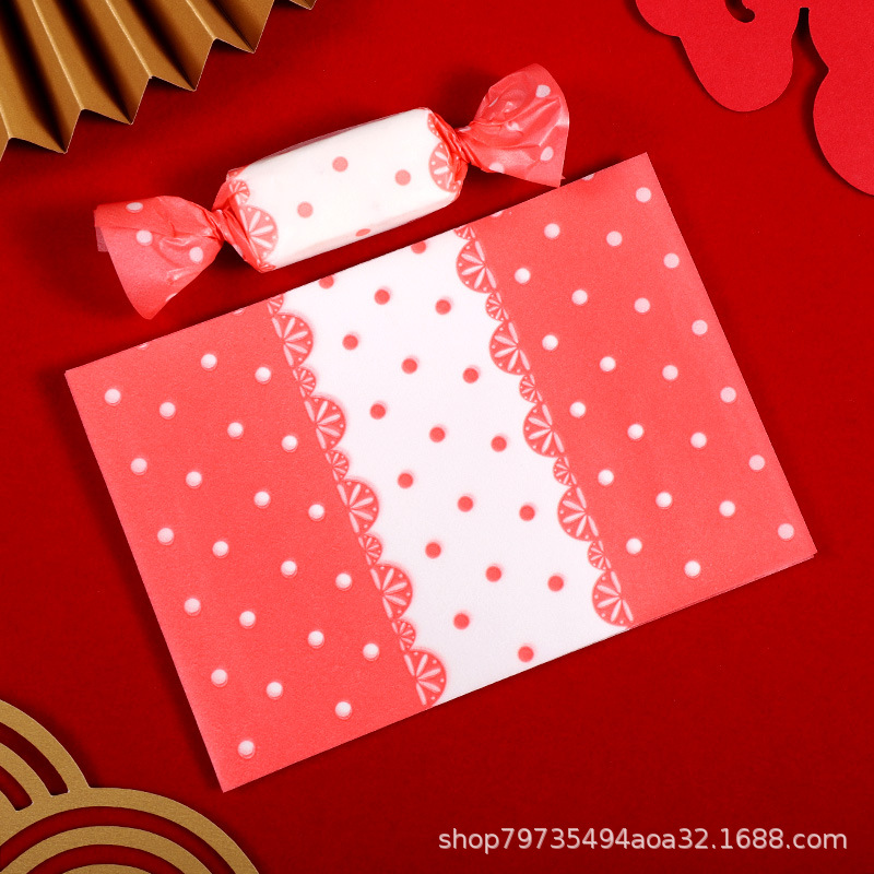 Picture of Nougat Wrapping Paper 100 Baking Handmade Cute Candy Paper Silicone Paper Self-sealing New Year's Sugar Paper Bag