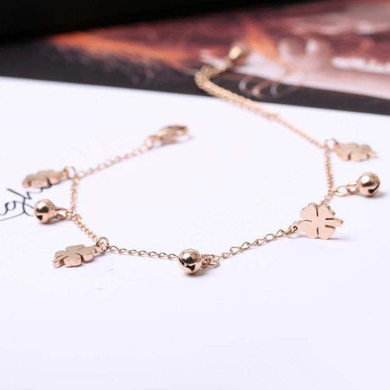 Picture of Korean Style Elegant Flower Bell Titanium Steel Bracelet Women's Ins Simple Personality Bracelet All-match Student Girlfriend Trendy Bracelet