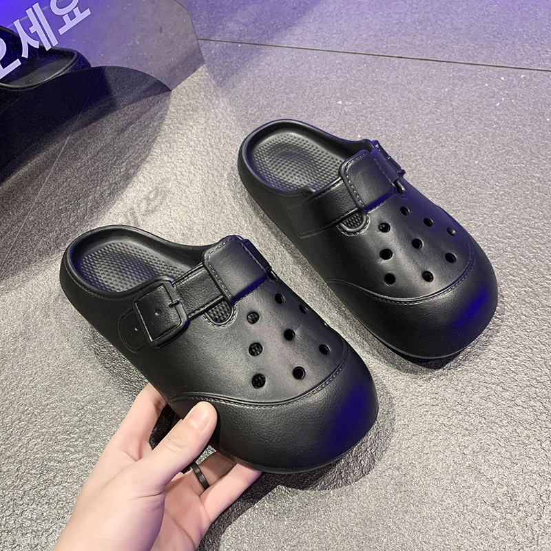 Croc Shoes Women's Lightweight and Comfortable 2025 Summer New Retro Casual Sandals Seaside Vacation Beach Slippers