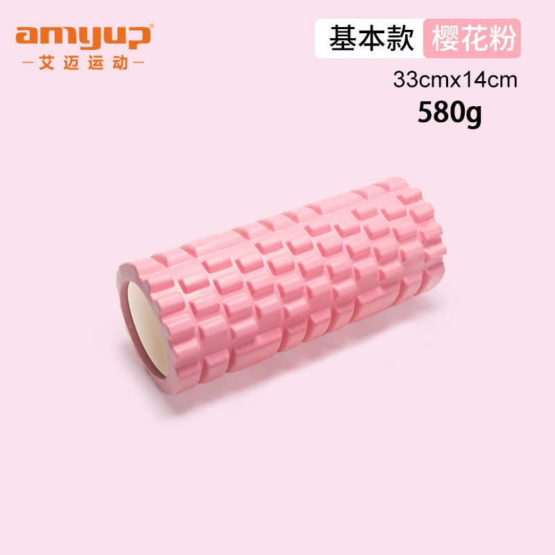 Picture of EVA foam shaft fitness body massage stick spike hollow column shaping yoga shaft pink fascia yoga column