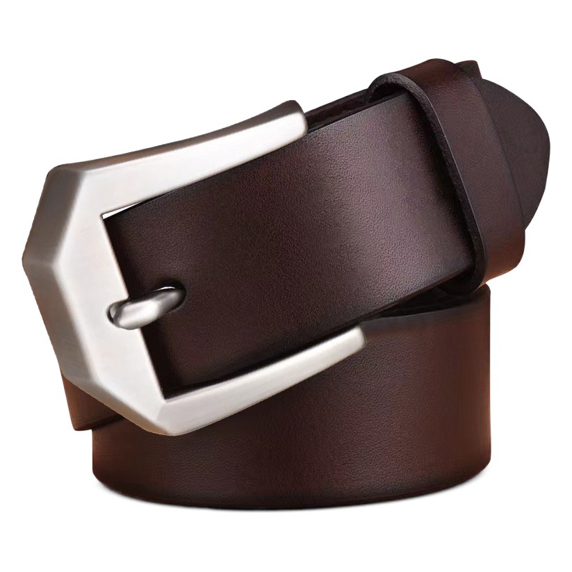 Belt Men's pin buckle soft leather retro young and middle-aged Denim trendy casual perforated Belt Men's durable in stock