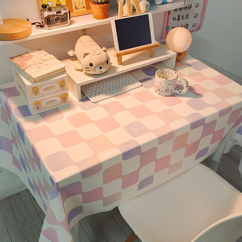 Picture of Checkerboard Tablecloth Ins Style Popular Photo Student Desk Dormitory Decoration Coffee Table Dustproof Picnic Stall Cloth