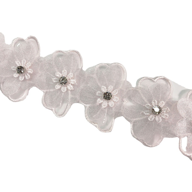 Fabric Stereo Bead Accessories DIY Wedding Dress Clothes Material Decorative Fabric Handmade Gauze Flower Lace Embroidery Lace