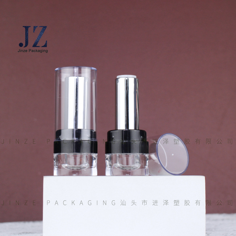 Jinze Oval Round Tube Bottom Transparent Lipstick Tube Plastic Packaging Material