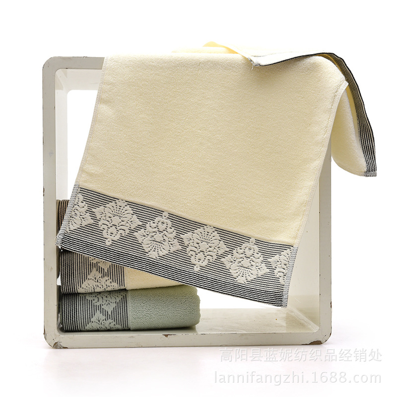 Picture of Gaoyang factory cotton European flower towel soft absorbent large face towel supermarket gift wholesale face towel household towel