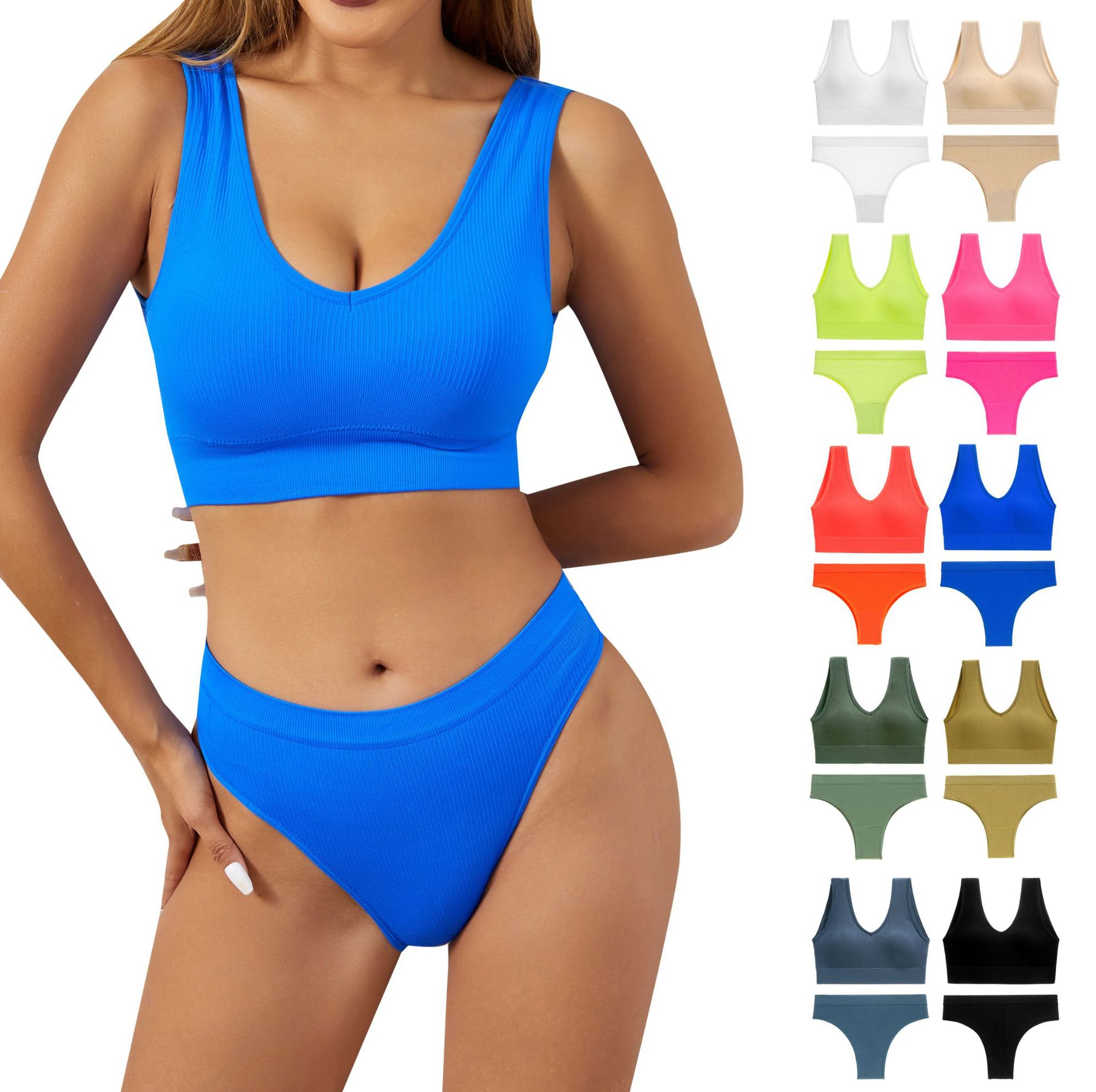 Wireless push-up underwear women's large chest small shockproof sports bra large U backless sexy beauty vest suit