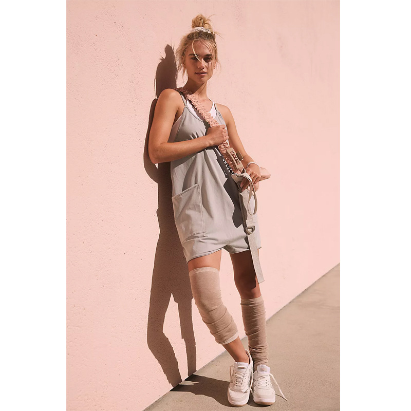 Picture of 2023 European and American women's clothing ebay Amazon independent station popular pocket sling knitted shorts jumpsuit suspender pants