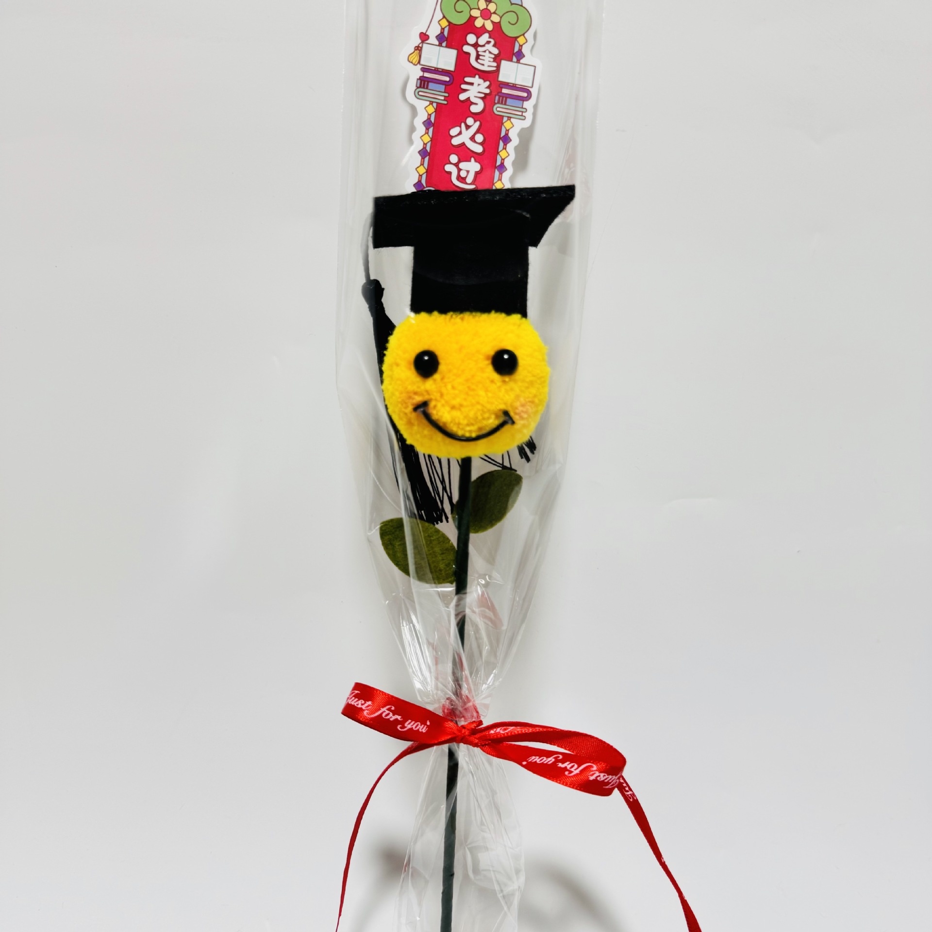 Picture of Fur Ball Artificial Flower DIY Material Package Graduation Season Gift Table Tennis Chrysanthemum Doctor Hat Handmade DIY Emoticon Package Creative