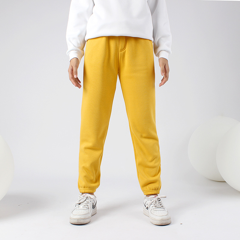 Picture of Autumn and winter Korean version of the new children's fleece-lined pants big children's solid color all-match warm pants girls' pants generation