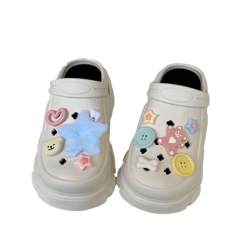 [Factory Wholesale] Hole Shoes Sandals Women's Summer Outer Wear Feeling Increased Thick Bottom Non-slip Beach Baotou