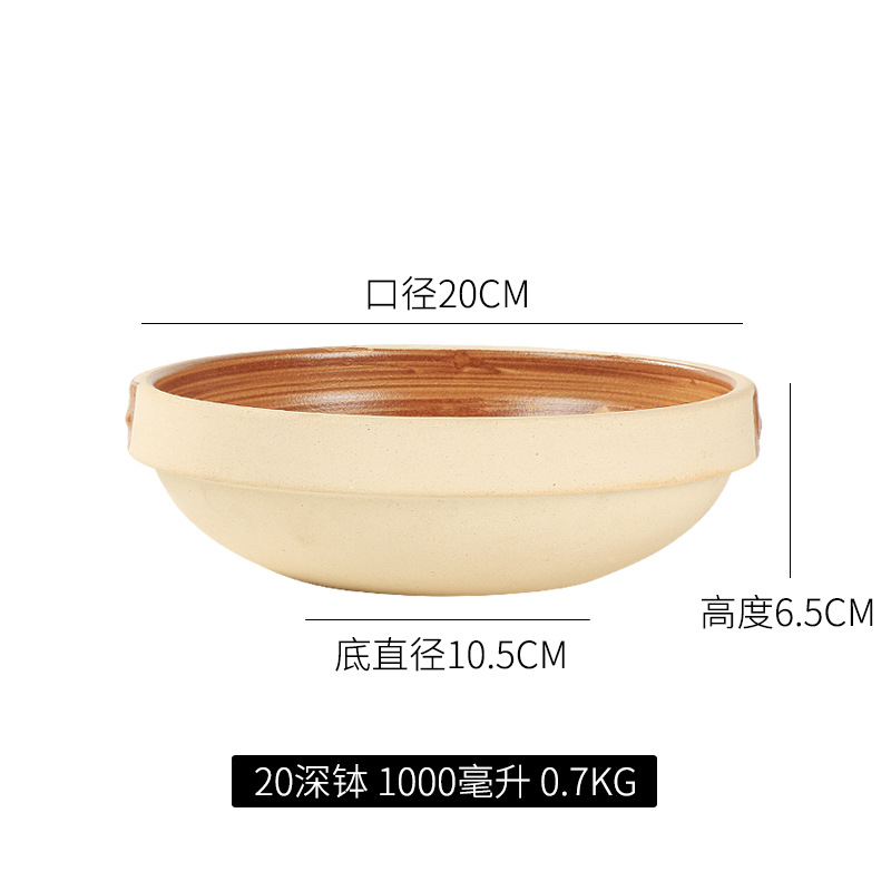 Picture of Commercial Soil Bowl Small Hot Pot Alcohol Stove Ceramic Household Small Casserole Self-service Dry Pot High Temperature Resistant Soil Vegetable Pot