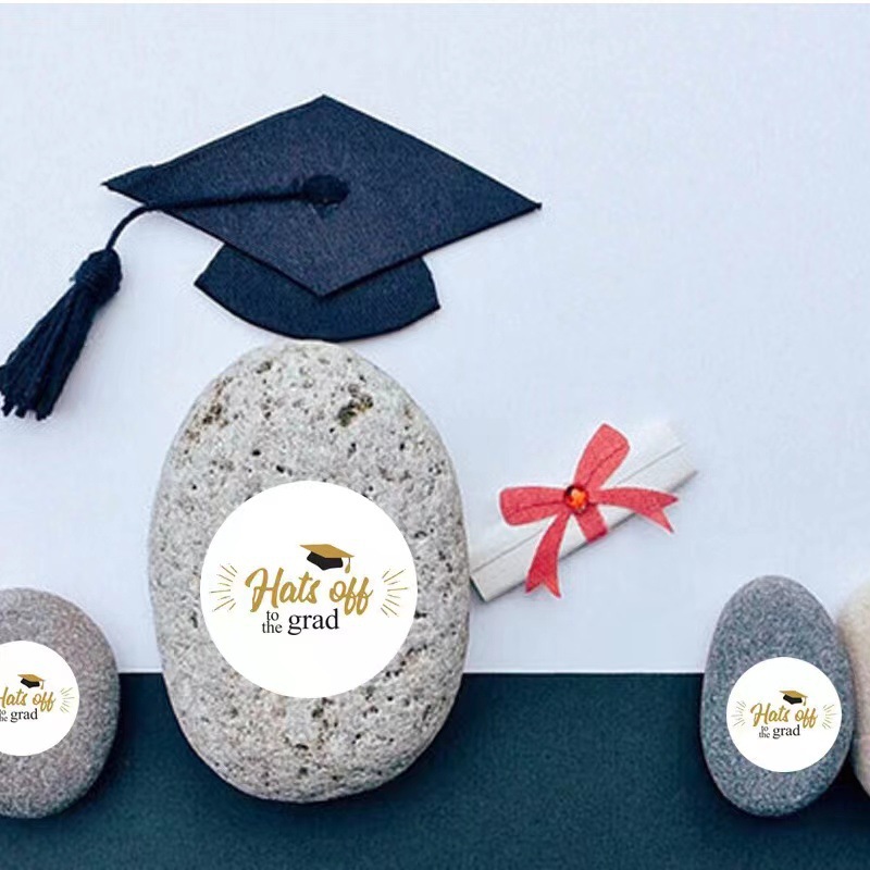 Picture of 500 stickers/rolls wholesale graduation season graduation cap festival celebration round sticker label sealing sticker