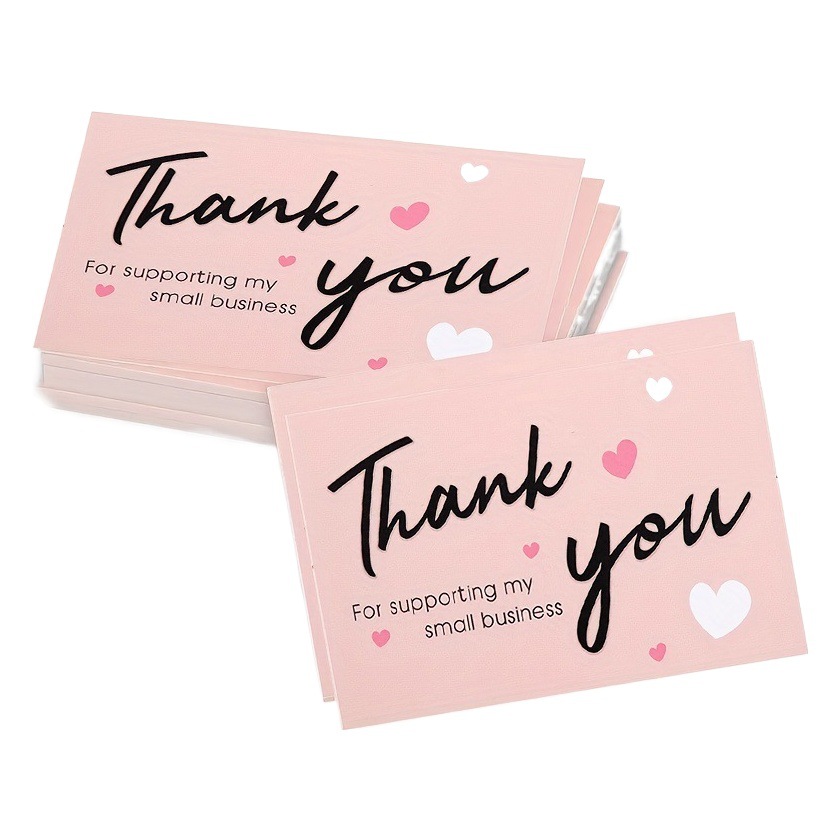 Amazon cross-border wholesale pink love thank you card coated paper card thank you gift card