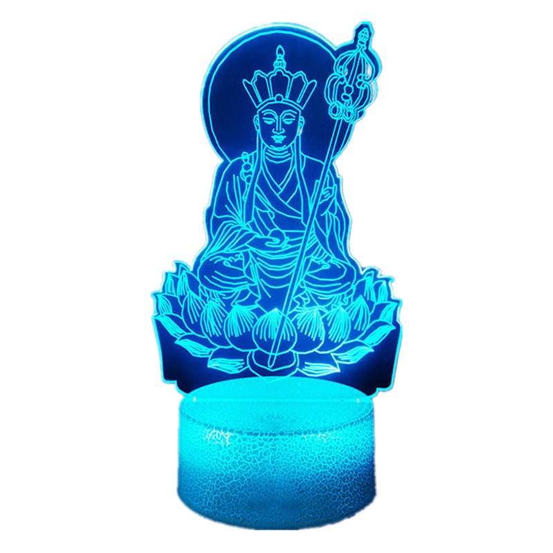 2024 New Black Technology Creative 3D Night Light Buddha Statue Event Gift Lamp Manufacturer Spot Desktop Ornament