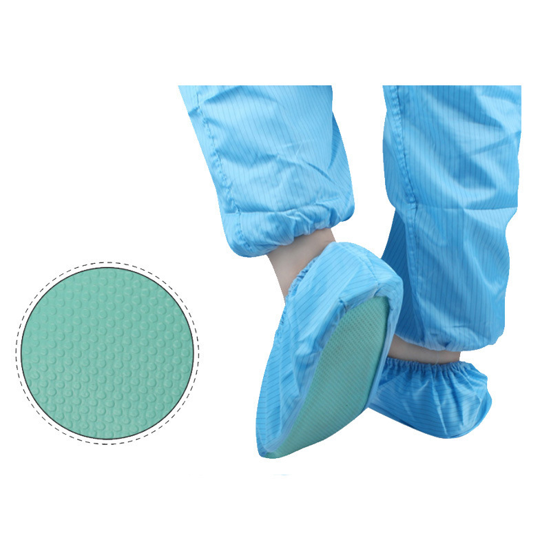 Picture of PVC polka dot non-slip plastic drip cloth clean room non-slip soft sole wear-resistant sock sole non-woven fabric PVC foam soft rubber bottom
