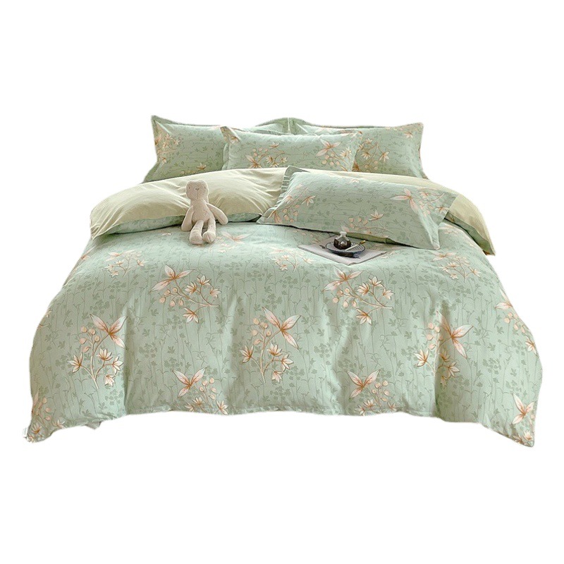 Casual Set of Classy Bedding, Student Bed Sheetss and Quilt Covers, Small Fresh Thickeneded Brushed Four-Piece Winter Gift Set