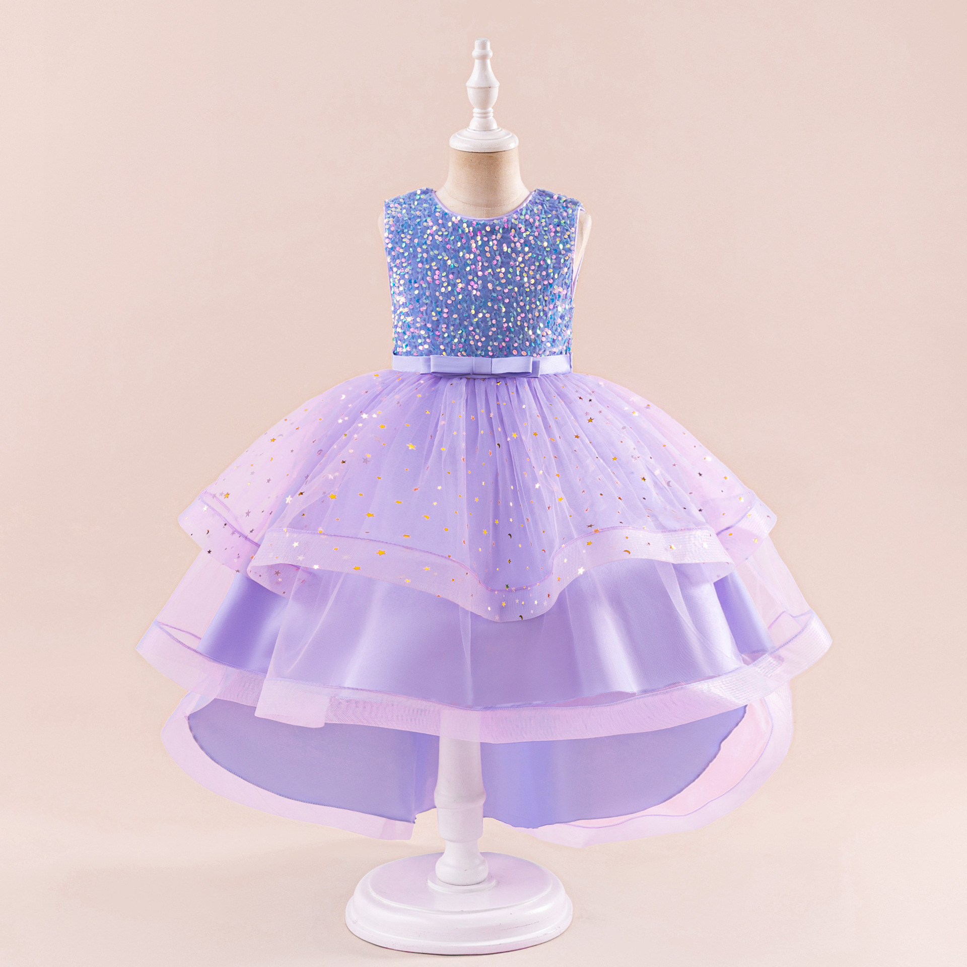 Picture of Cross-Border Girls' Dress Princess Dress European and American Sequined Flower Girl Fluffy Tail Skirt Children's Catwalk Stage Performance Clothing
