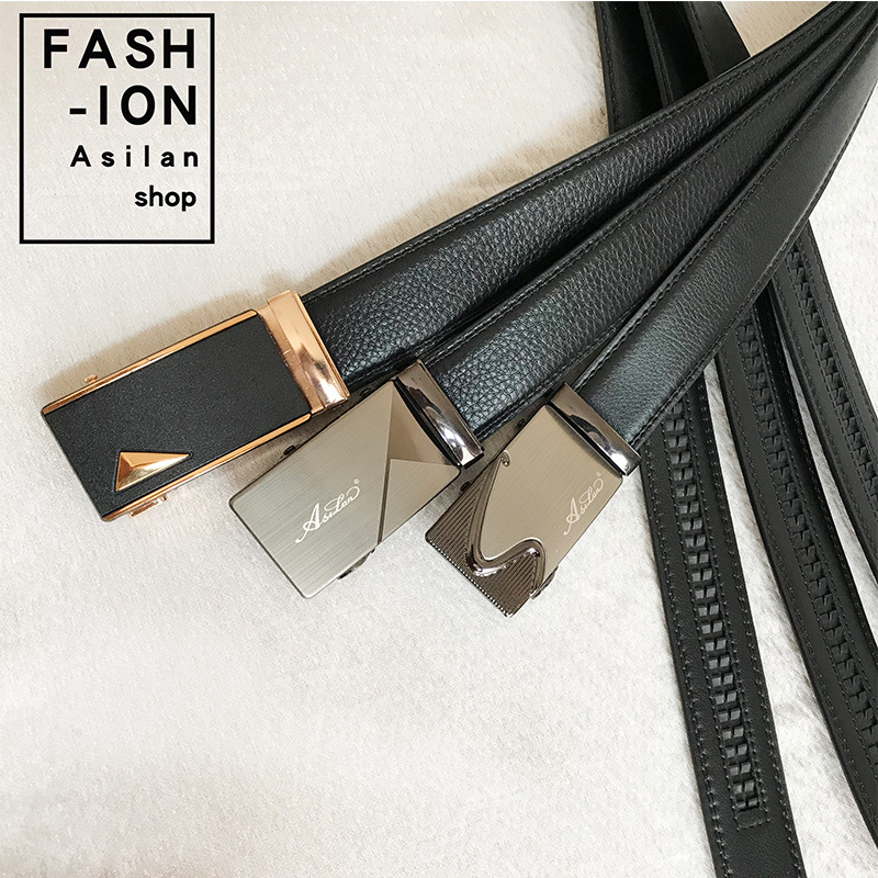 Men's Genuine Leather Belt Business Automatic Buckle Korean Middle-aged Belt Casual Youth Student Cowhide Trendy Belt
