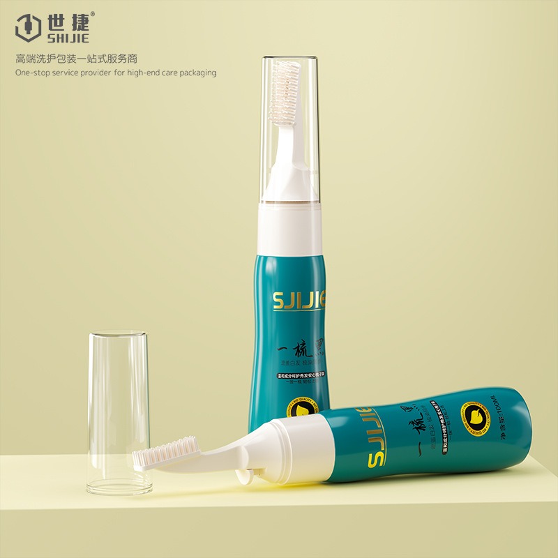 100ml One Comb Black Plastic Bottle Customized Hairdressing and Hair Dyeing Packaging Material Small Capacity Pet Pe Bottle Hot Stamping Screen Printing
