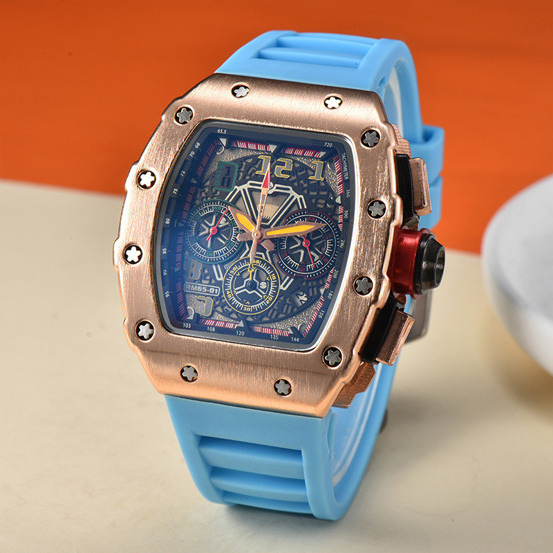 Picture of 2025 New Foreign Trade Men's Quartz Watch Multi-Functional Six-Pin Barrel-Shaped Fashion Hollow Business Watch Wholesale