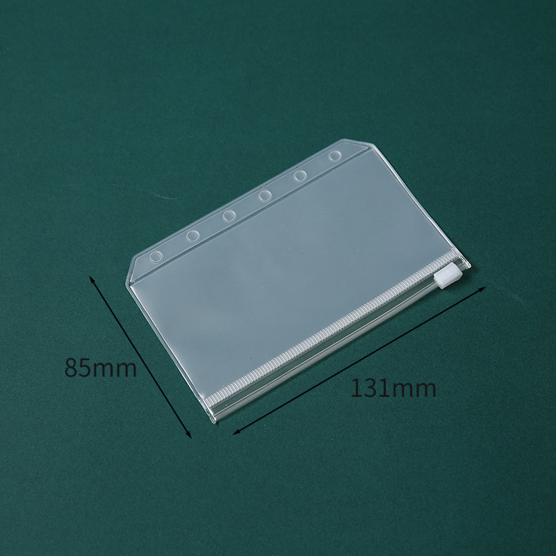 Picture of A5A6A7B5A4 book 6-hole loose-leaf notebook zipper bag bill Hand Book PVC storage bag clip chain pencil case