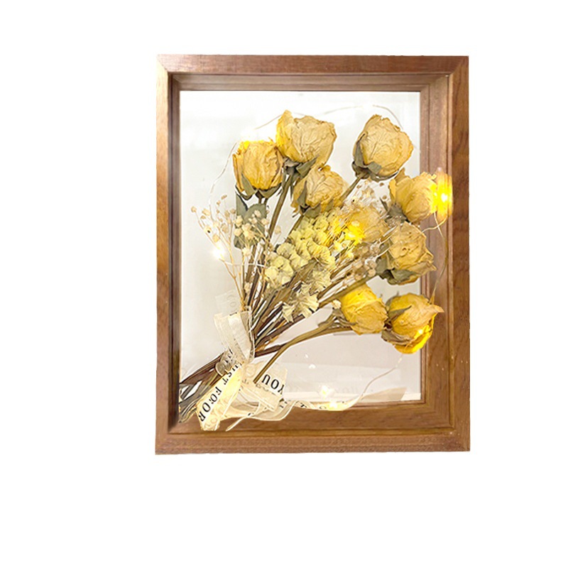 Picture of Dried flower photo frame double-sided transparent frame wholesale DIY three-dimensional hollow handmade creative dry rose photo frame manufacturers