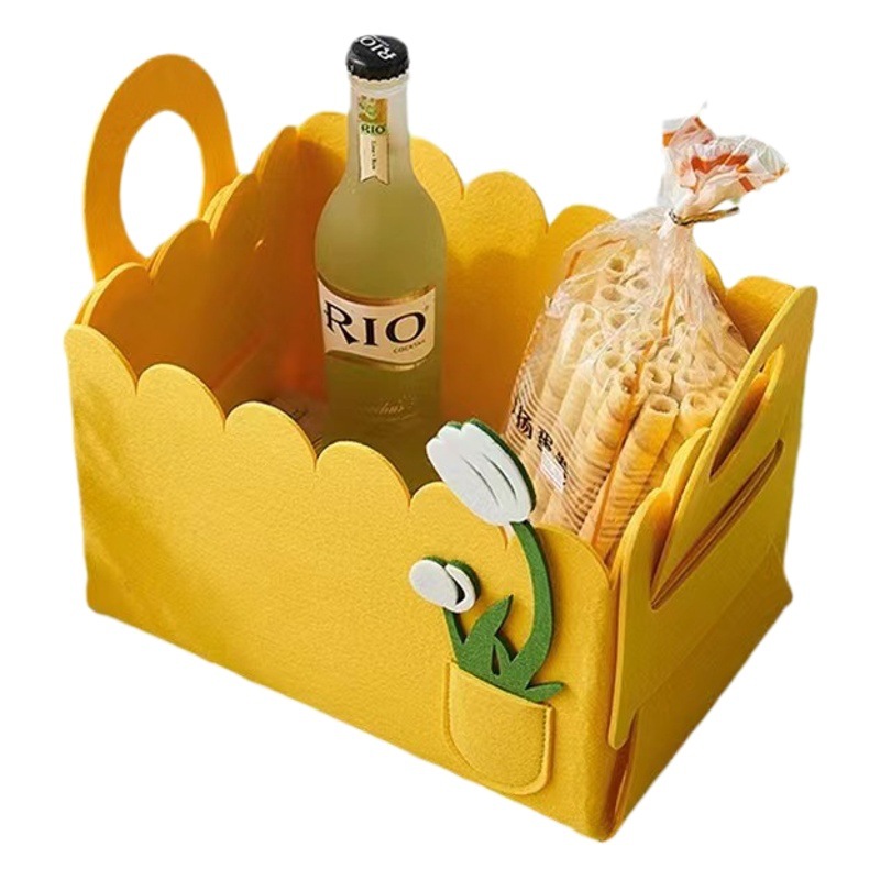 New Tulip felt storage basket portable storage box home large capacity foldable desktop toy storage