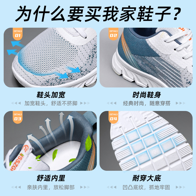 Picture of Sports Shoes for Men 2025 Summer New Export Men's Shoes One-Piece Drop-Shipping Lace-Up Running Shoes Fashion Trendy Shoes for Men