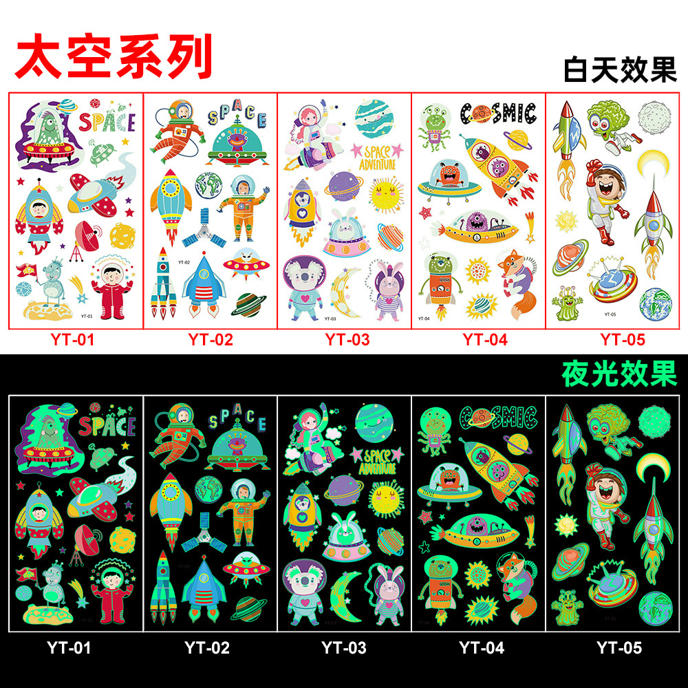 Picture of Amazon New Luminous tattoo Sticker Kids Cartoon Bonus Party Gift tattoo Cross Border Temporary Sticker