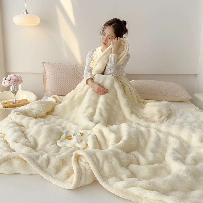 Picture of Class A blankets, rabbit plush sofa blankets, thickened milk velvet cover blankets, nap blankets, shawls, gifts